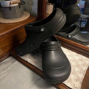 CROCS Classic Bistro Clogs Slip &‎ Oil Resistant Work Shoes Black Men's Size 11